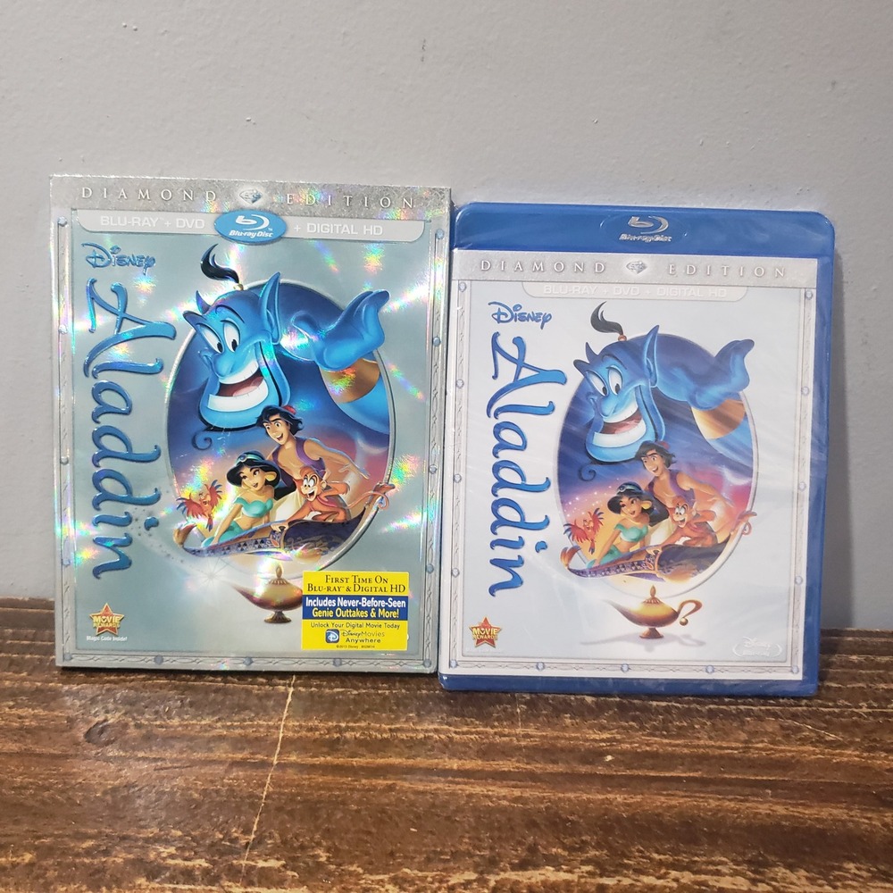 Disney Aladdin Blu-ray DVD Digital HD Diamond Edition New Slipcover